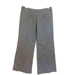 Anthropologie Elevenses Size 8 Gray Wide Leg Pintuck Pant Trouser Cotton/Spandex